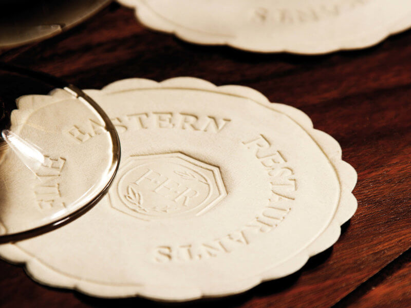 coaster , letterpress printing